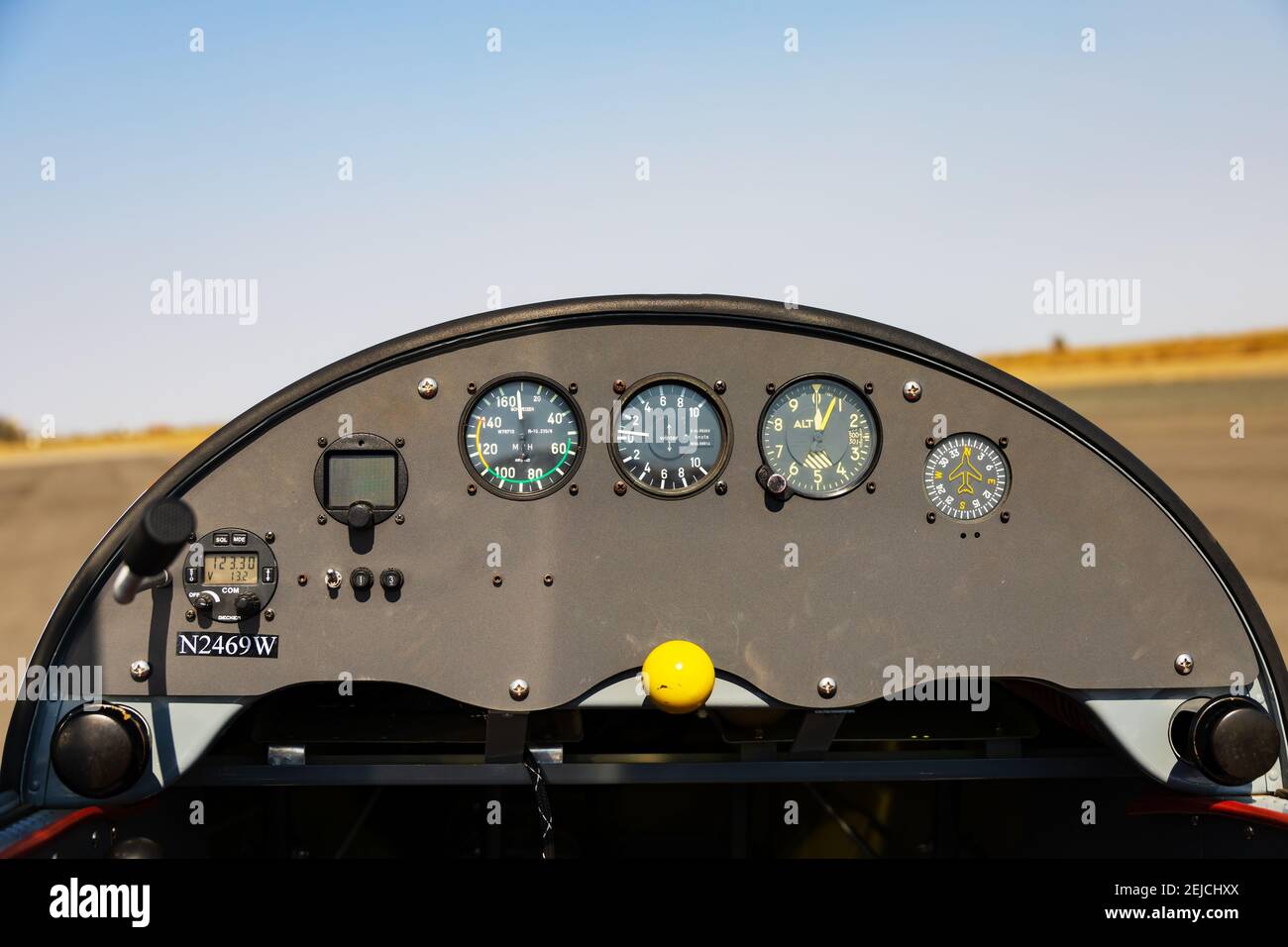 Schweizer SGS 2-32 Segelflugzeug Cockpit und Instrumententafel bei Williams Soaring, Kalifornien, USA Stockfoto