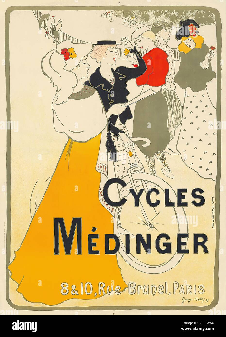Cycles Médinger. Museum: PRIVATE SAMMLUNG. Autor: Georges Alfred Bottini. Stockfoto