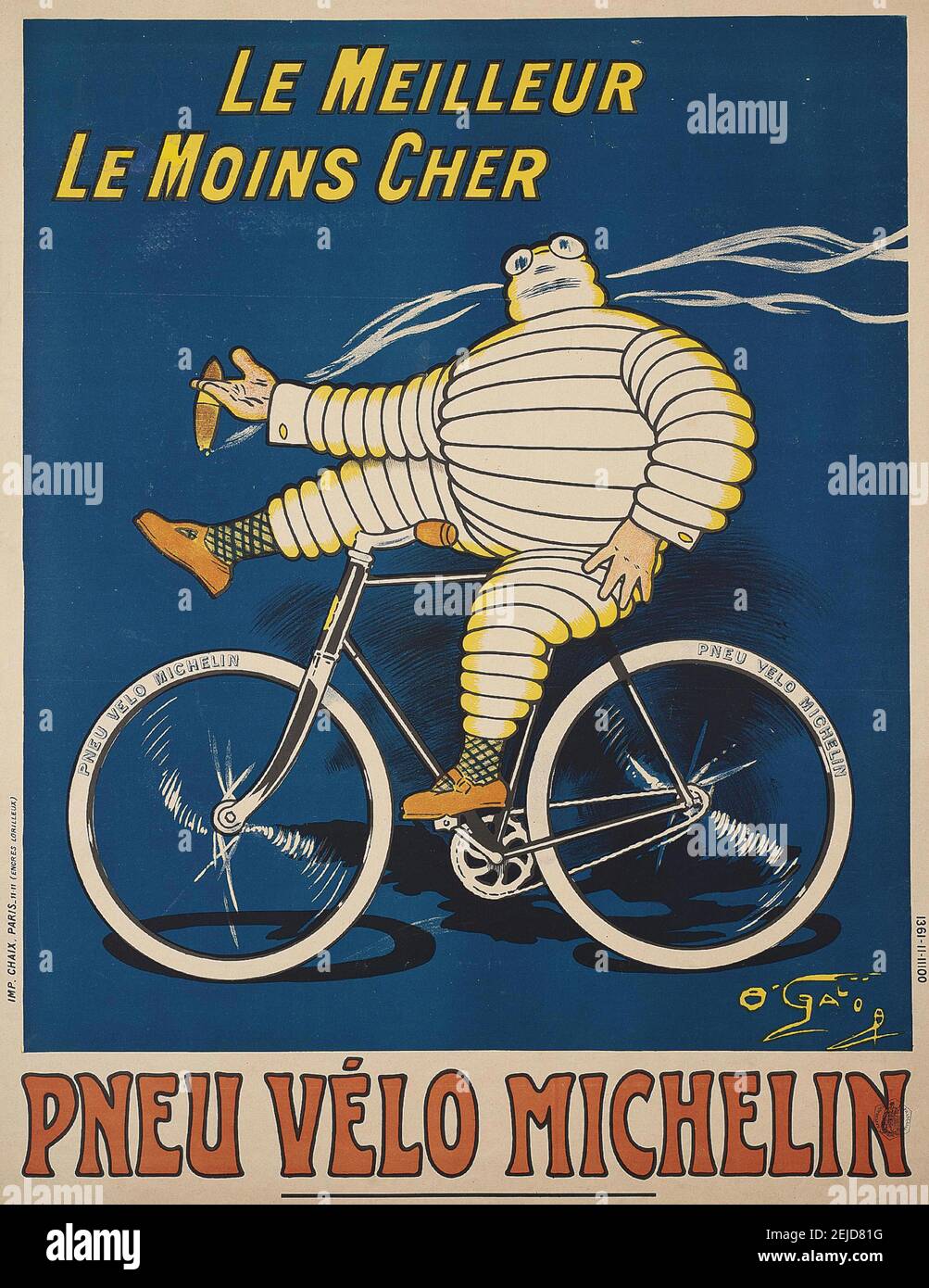 Pneu Vélo Michelin. Museum: PRIVATE SAMMLUNG. Autor: O'Galop (Marius Rossillon). Stockfoto