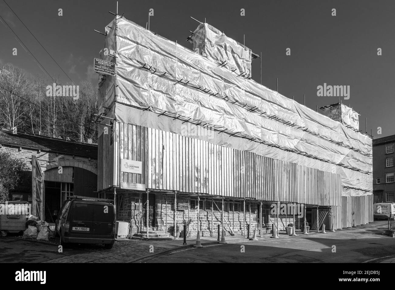Gerüste im The Folly Settle Stockfoto