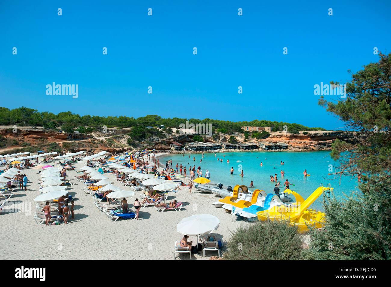 Cala Saona Strand, Cala Saona, Formentera, Balearen, Spanien Stockfoto