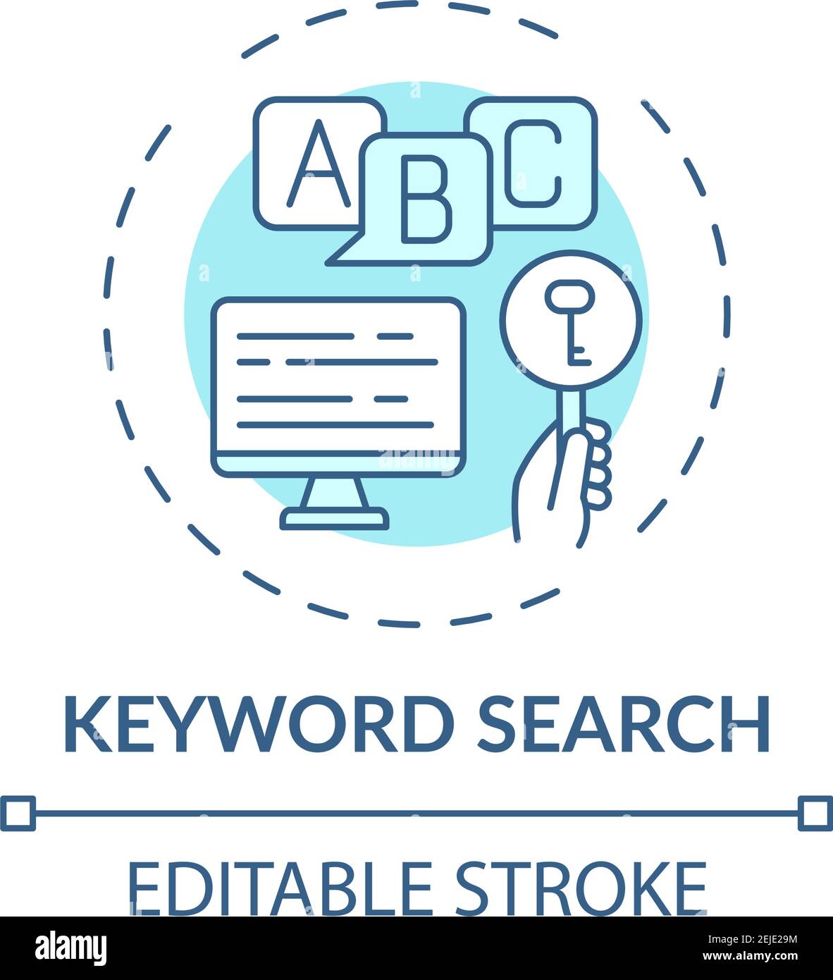 Symbol für das Konzept der Schlüsselwortsuche Stock Vektor