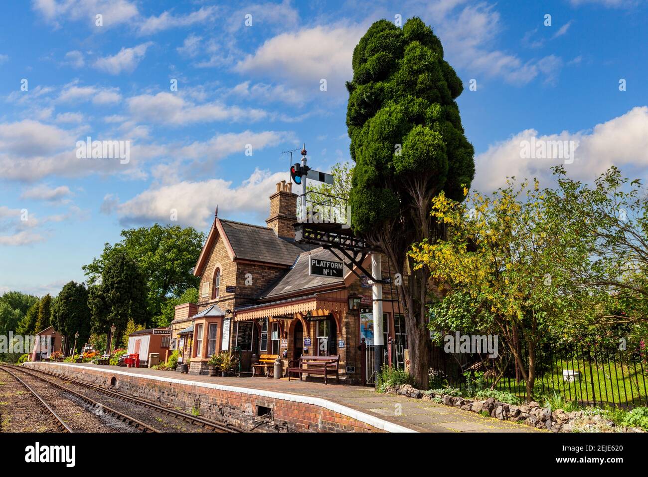 Hampton Loade Station an der Severn Valley Railway, Worcestershire, England Stockfoto