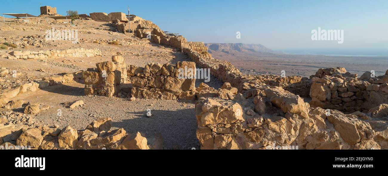 Erhöhte Ansicht der Wüste, Judäische Wüste, Israel Stockfoto