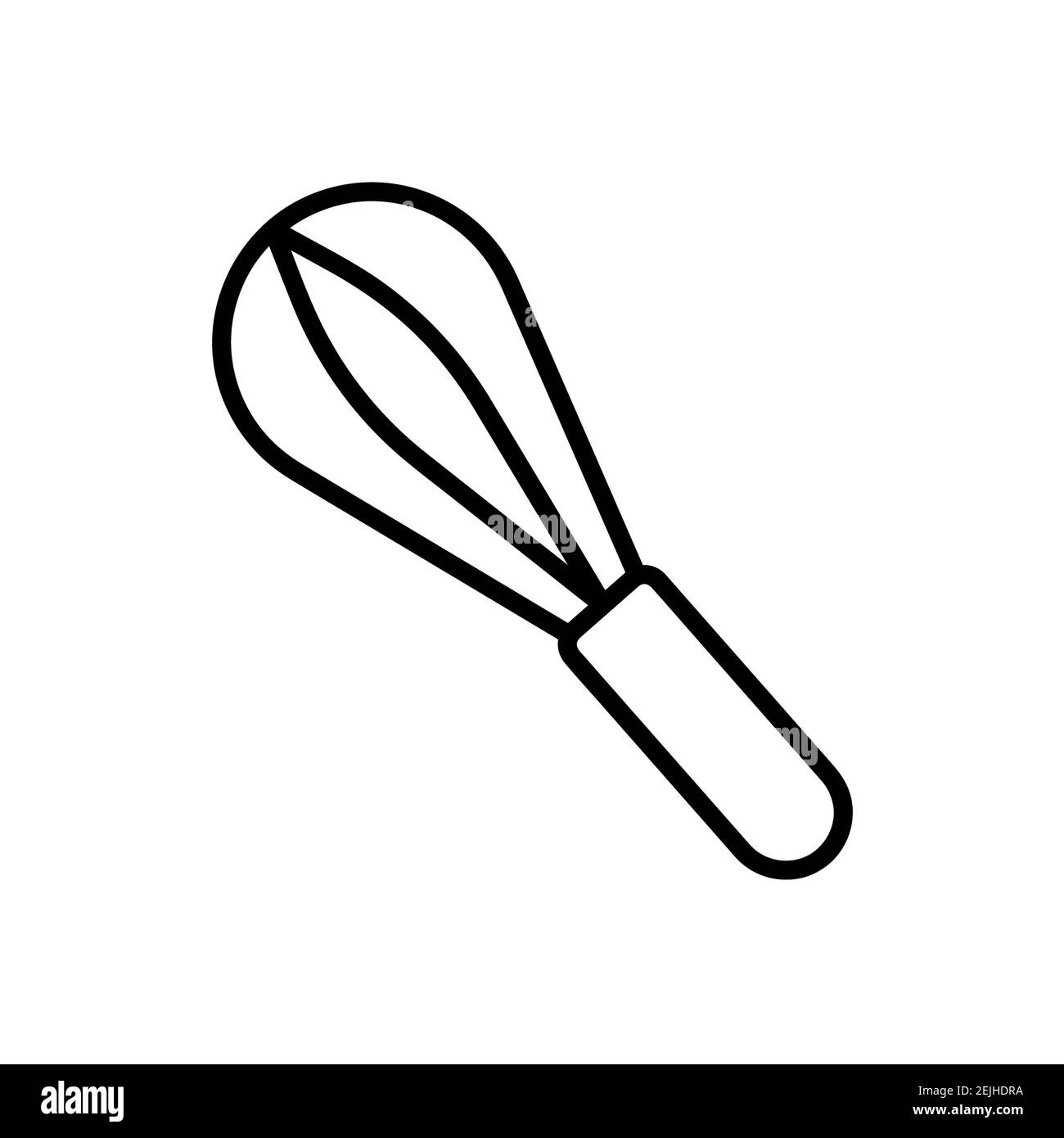 Symbol für flache Schneebesen. Piktogramm für Web. Linienhub. Isoliert auf weißem Hintergrund. Vektor EPS10 Stockfoto