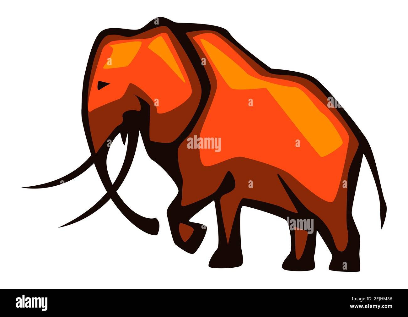 Illustration eines stilisierten Elefanten. Stock Vektor