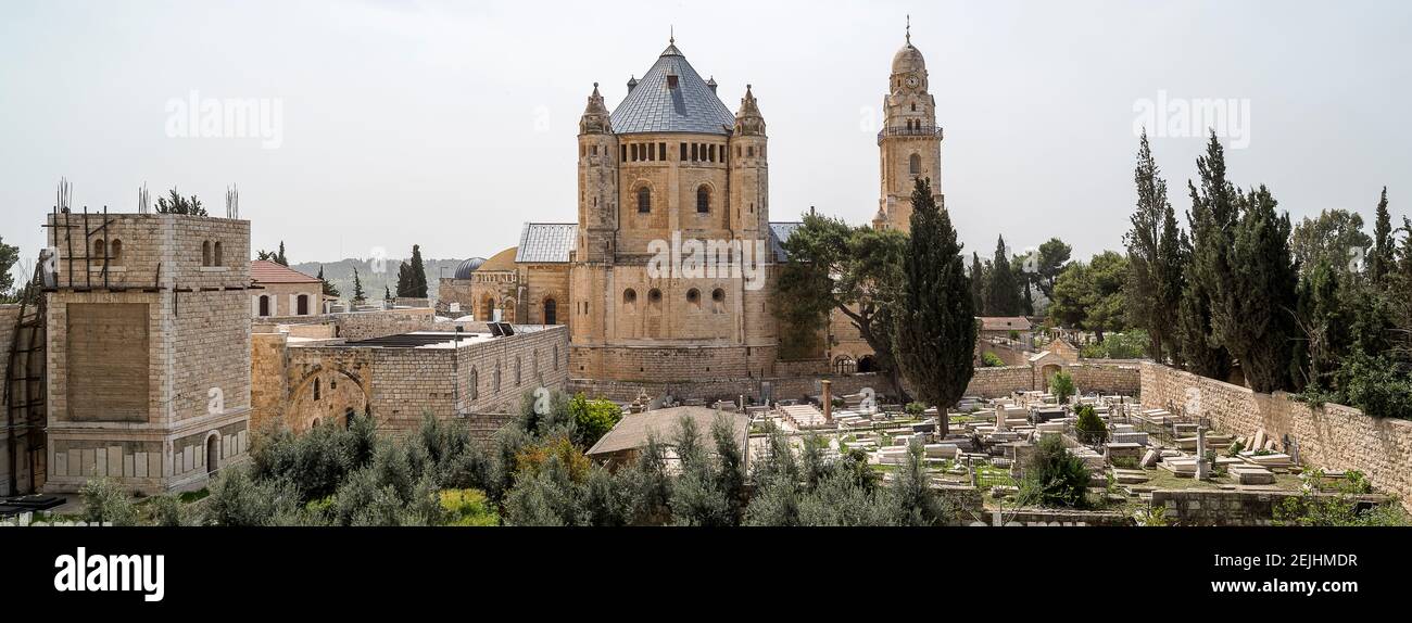 Kirche von Hagia Maria Abbey und Christian Cemetery, Jerusalem, Israel Stockfoto