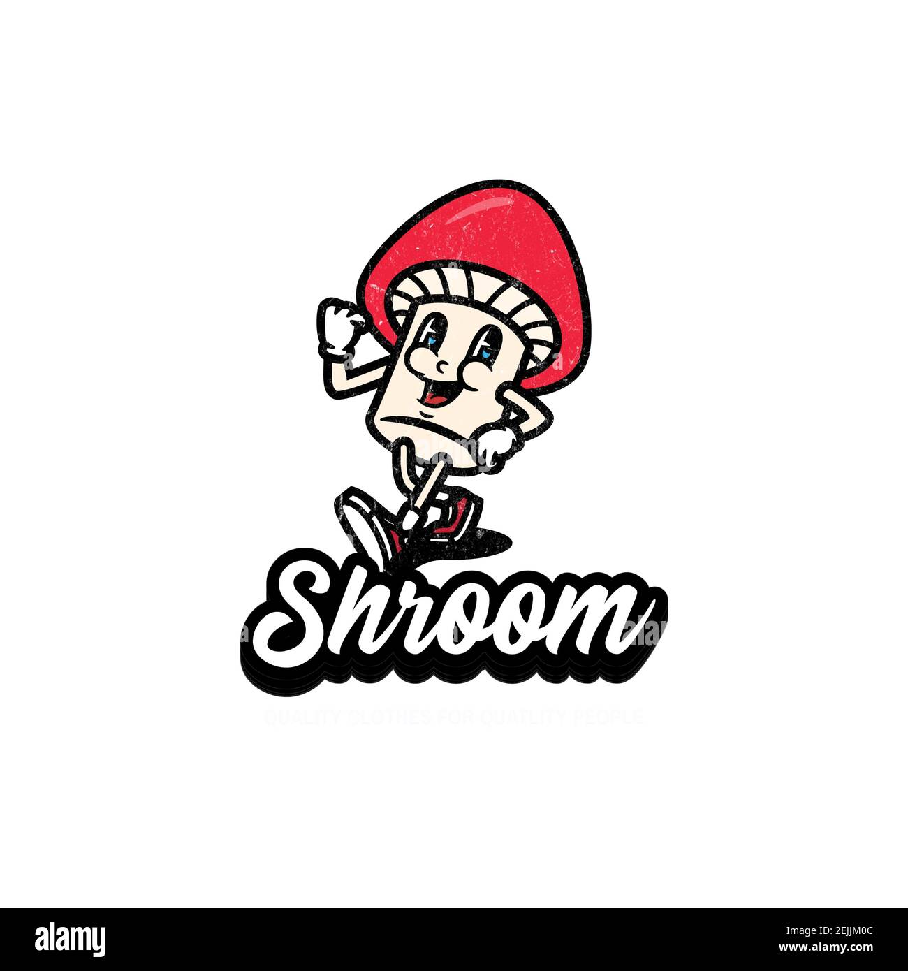 Pilz-Logo mit Comic-Figuren für eine Streetwear-Marke Stockfoto