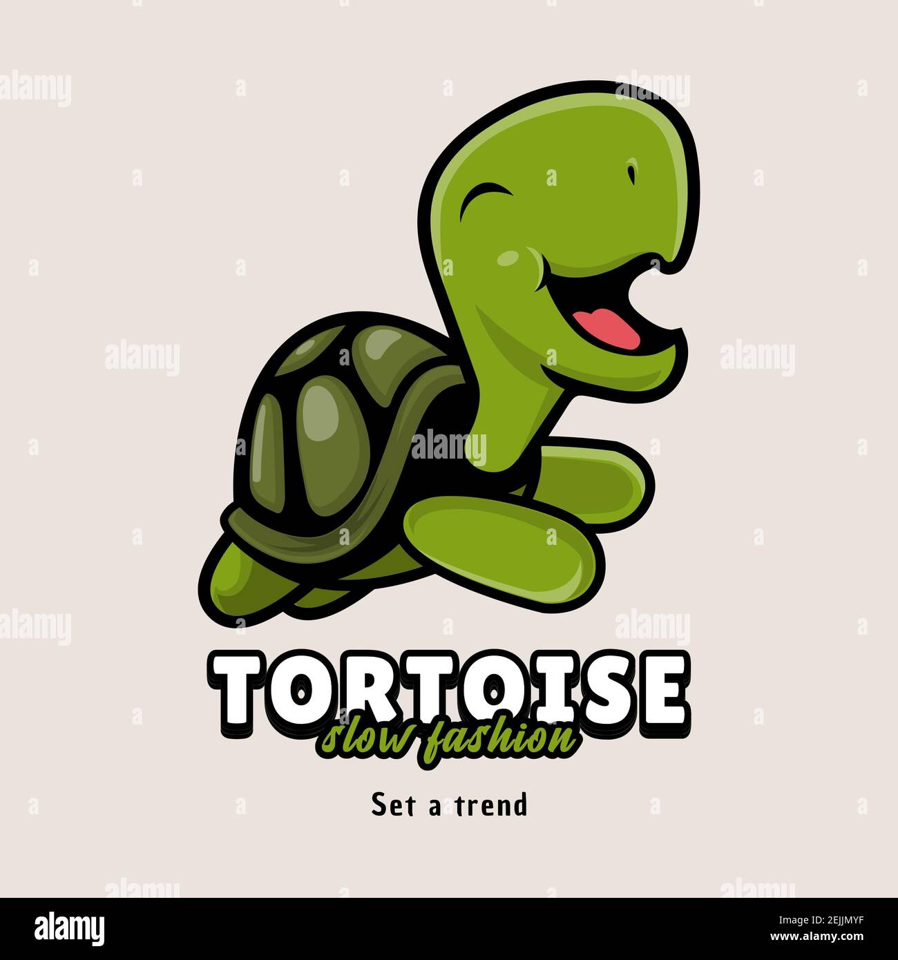 Online Logo Mit Einer Schildkrotengrafik Fur Eine Langsame Mode Marke Stockfotografie Alamy