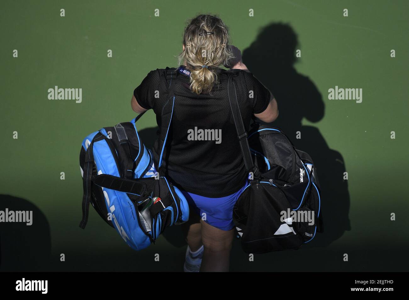 Der Belgier Kim Clijsters wurde während eines Trainings vor den Dubai Tennis Championships 2020 in Dubai, Vereinigte Arabische Emirate, am Samstag, den 15. Februar 2020 in Aktion gezeigt. BELGA FOTO YORICK JANSENS (Foto von YORICK JANSENS/Belga/Sipa USA) Stockfoto