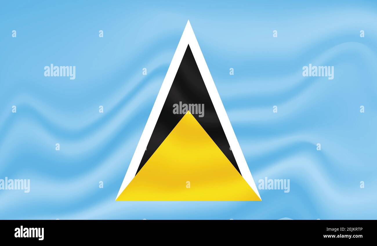 St. Lucia Flagge Pinsel Strich Grunge Hintergrund. Vektorgrafik. Stock Vektor