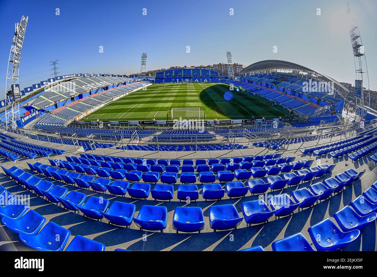 Coliseum Alfonso Perez Stadium allgemeine Ansicht während des Spiels Getafe CF gegen Ajax, der UEFA Europa League, Runde von 16. Coliseum Alfonso Perez Stadium. Getafe, Spanien, 20. Februar 2020. (Foto von pressinphoto/Sipa USA) Stockfoto