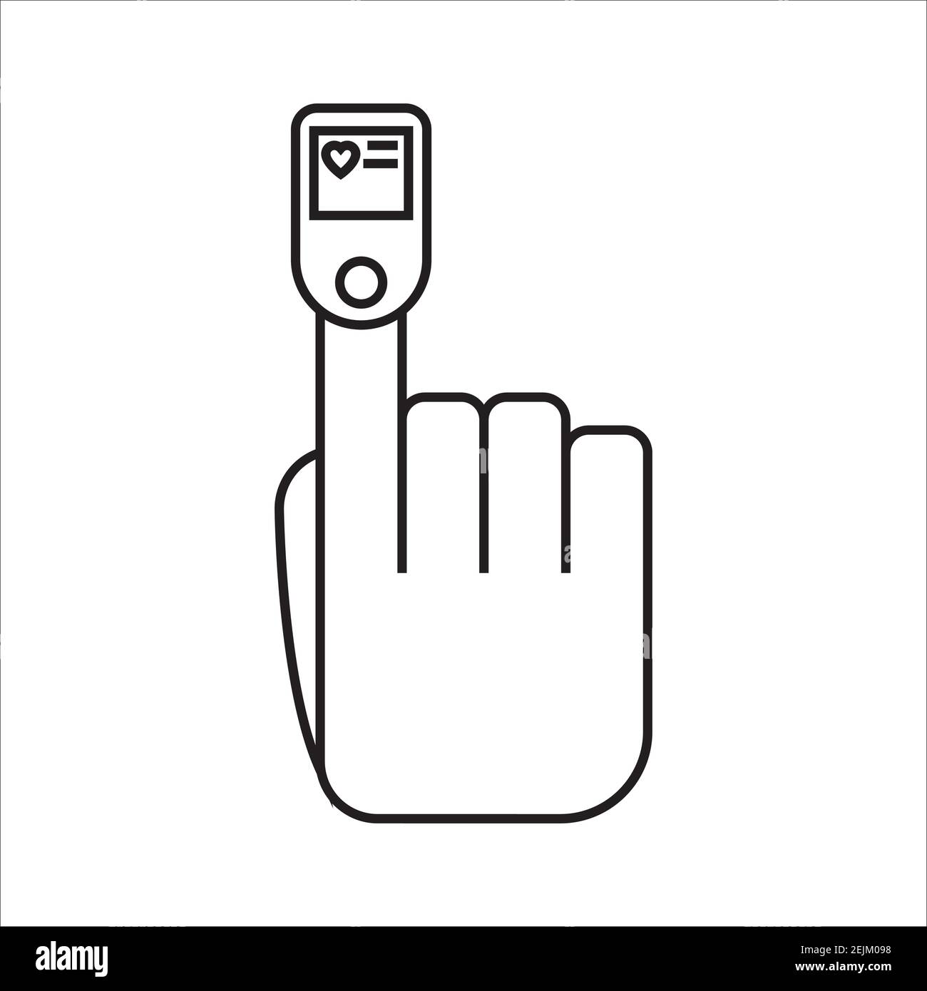 Pulsoximeter Finger einfaches Medizin-Symbol im trendigen Linienstil isoliert auf weißem Hintergrund für Web-Anwendungen und mobile Konzepte. Vektorgrafik Stock Vektor