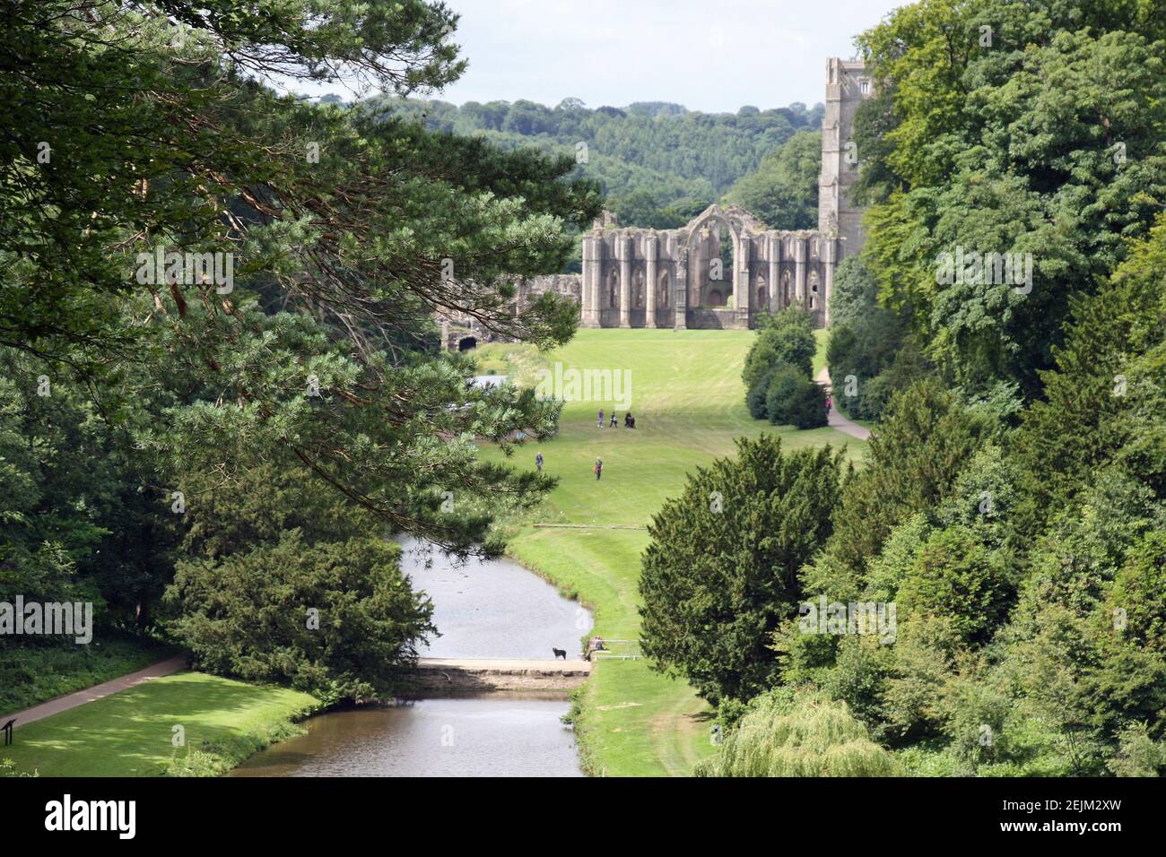 Fontänen Abbey unter Restaurierung Stockfoto