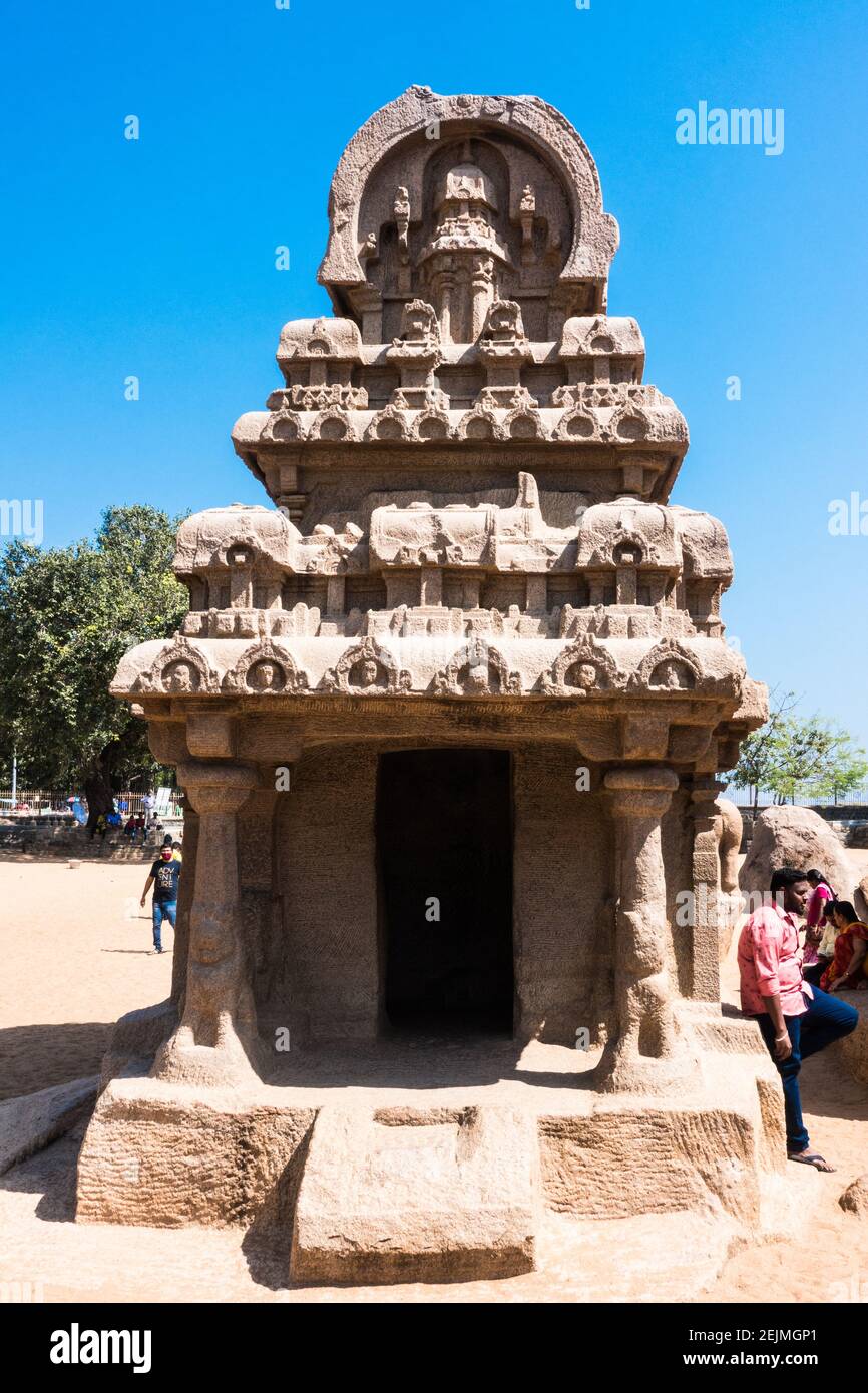 Nakula Sahadeva Ratha einer der Pancha Rathas in Mahabalipuram