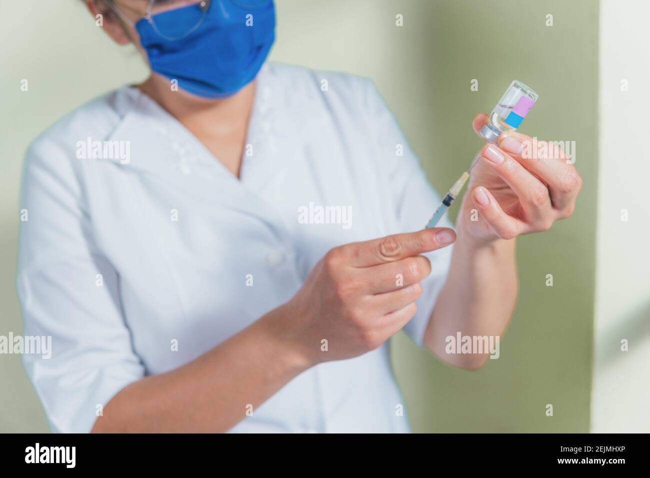 Nahaufnahme einer medizinischen Spritze Stockfoto