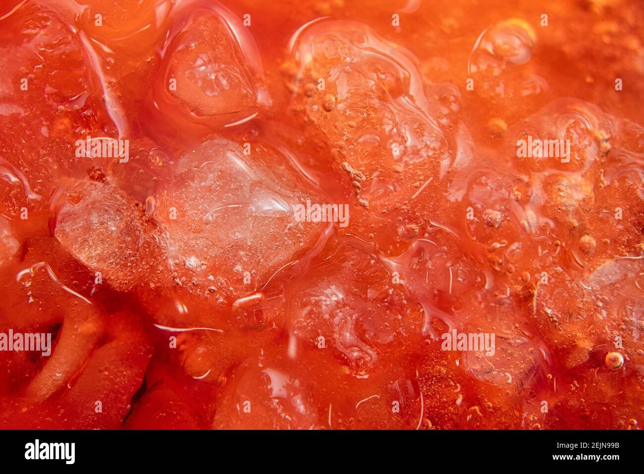 Makro von einem Erdbeer-Daiquiri-Getränk Stockfoto