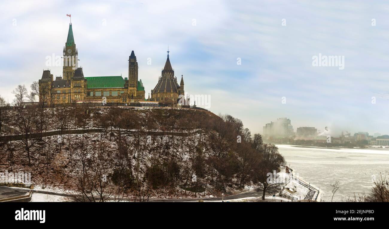Ottawa Parliament Castle Hill Historisches kanadisches Regierungsgebäude in Ottawa Stockfoto