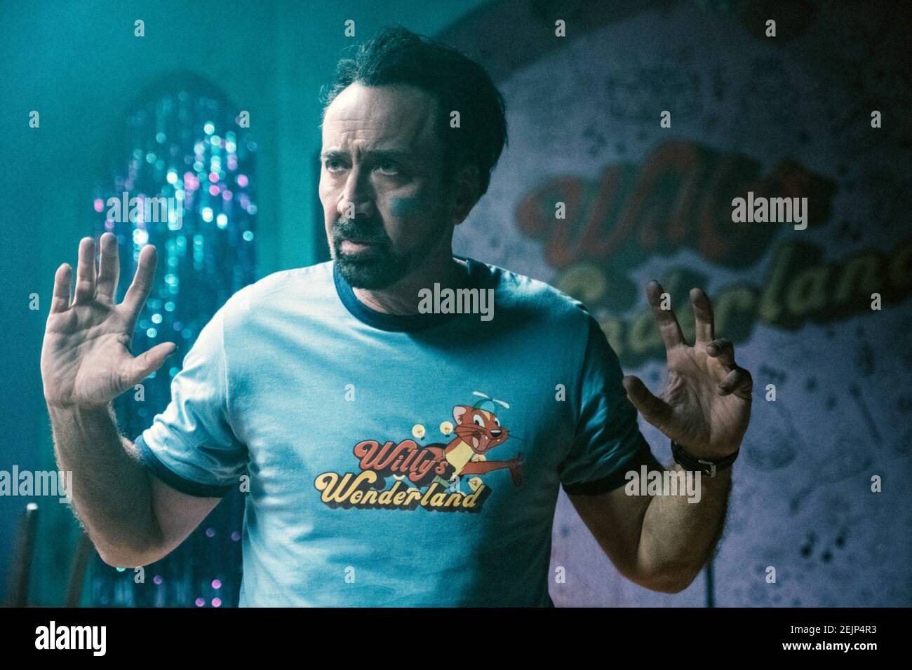 WILLY'S WONDERLAND, Nicolas Cage, 2021. © Screen Media Films /Courtesy Everett Collection Stockfoto