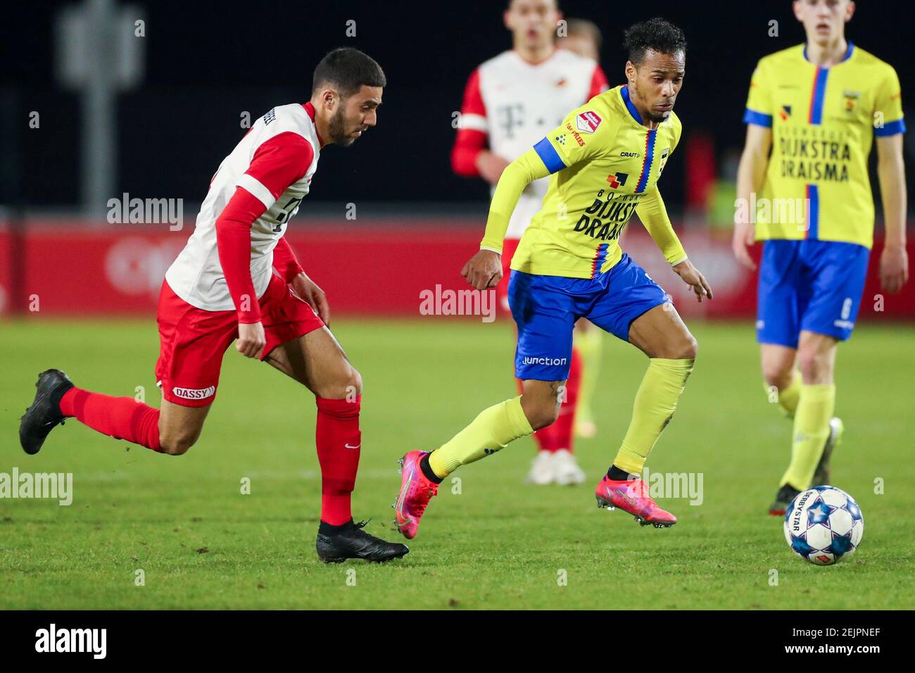 UTRECHT, NIEDERLANDE - FEBRUAR 22: Jarchinio Antonia vom SC Cambuur während des Keukenkampioen Divisie-Spiels zwischen Jong FC Utrecht und SC Cambuur bei Stockfoto