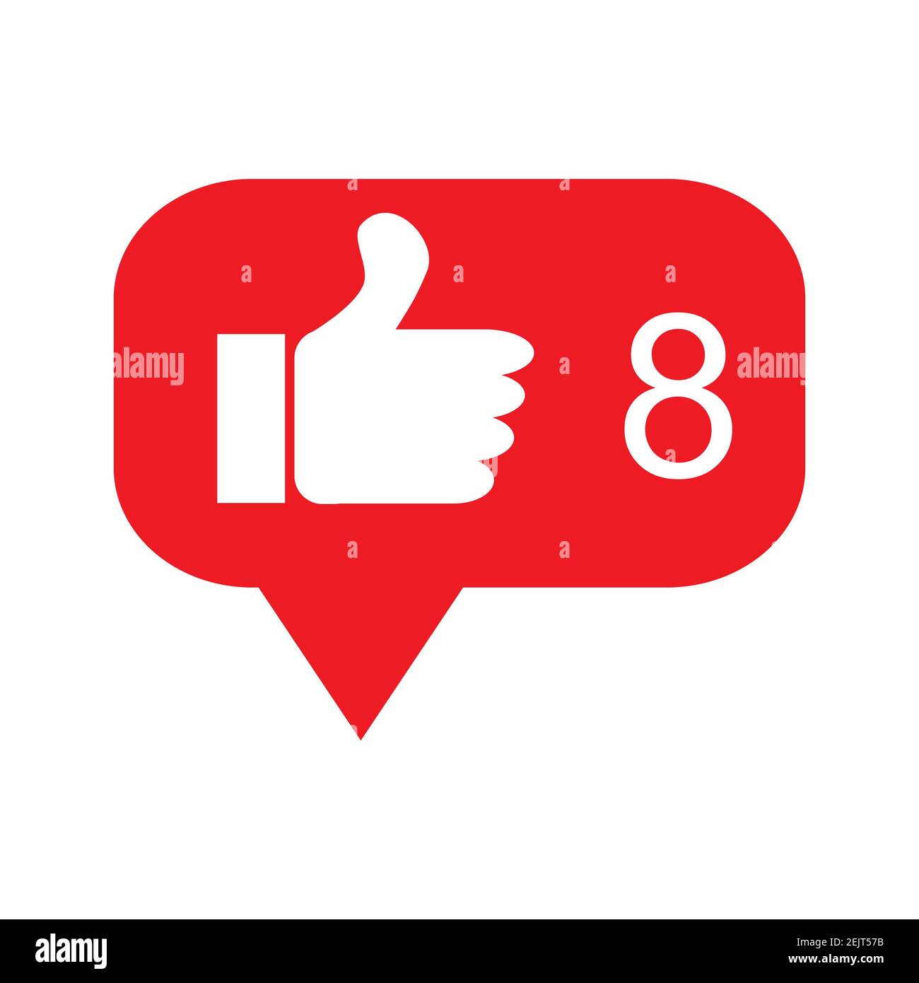 Handbenachrichtigung wie Symbol. Social-Media-Vektor. Symbole auf Computern und Mobiltelefonen. Stockfoto