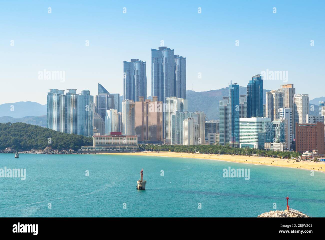 Haeundae Beach und Resorts in busan, Südkorea Stockfoto