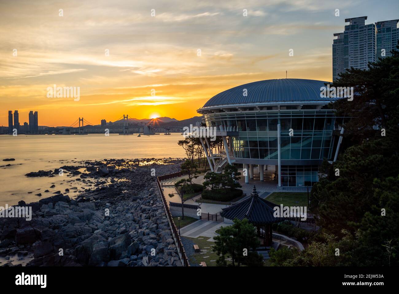 Landschaft der Insel Dongbaekseom in Busan, Südkorea Stockfoto