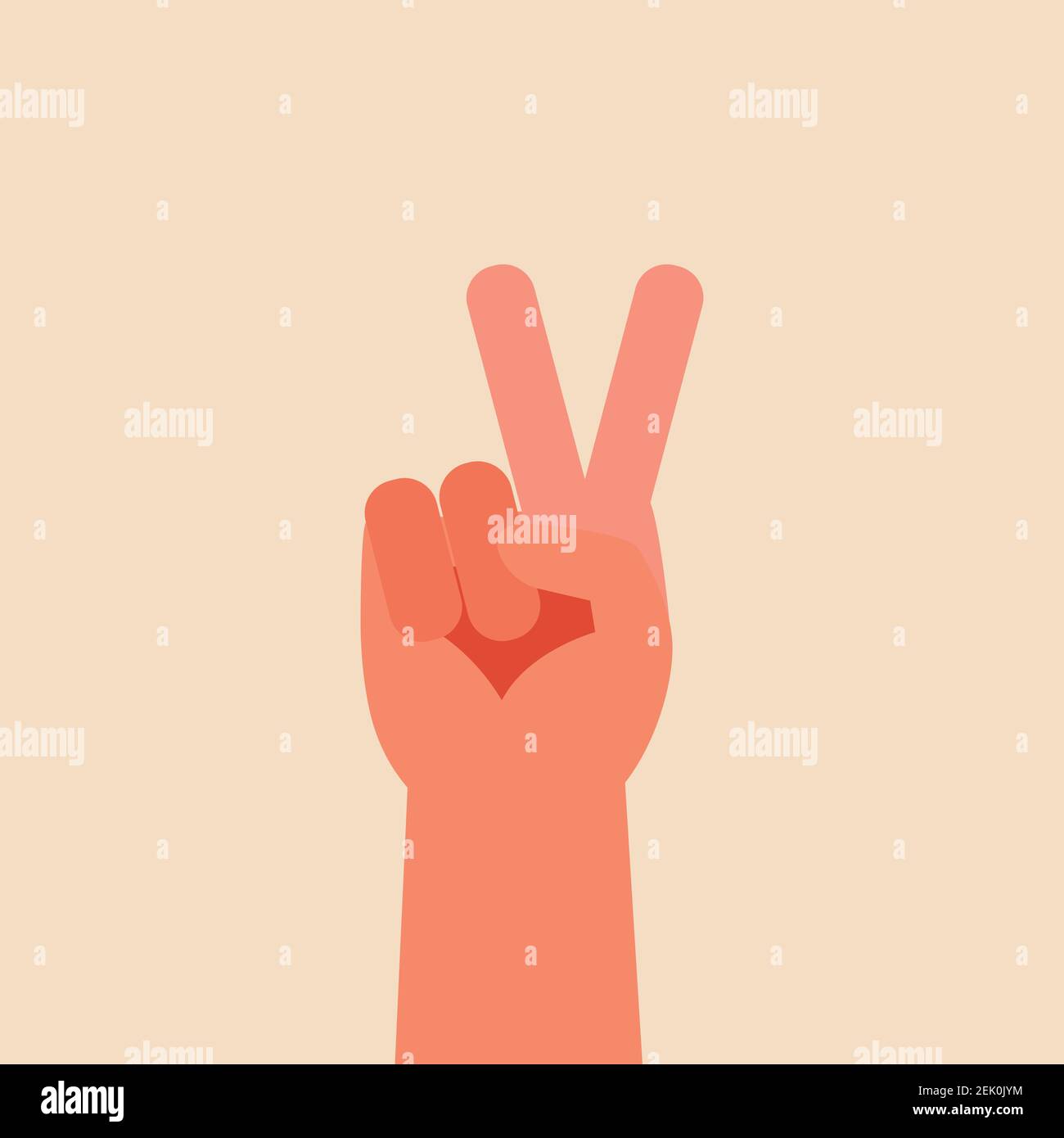 Victory Hand Zeichen Illustration. Vektorgrafik Stock Vektor