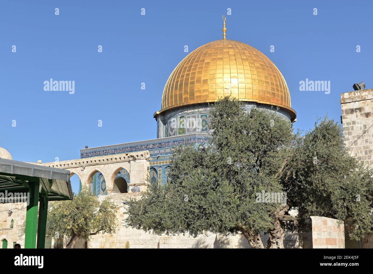 Moschee Dome of the Rock. Eines der wichtigsten Heiligtümer in der Altstadt von Jerusalem. Stockfoto