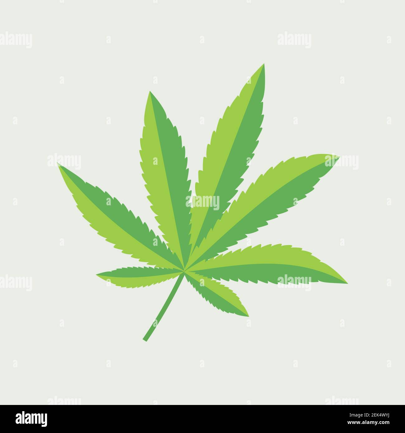 Marihuanablatt. Medizinisches Cannabisblatt isoliert auf weißem Hintergrund. Stock Vektor