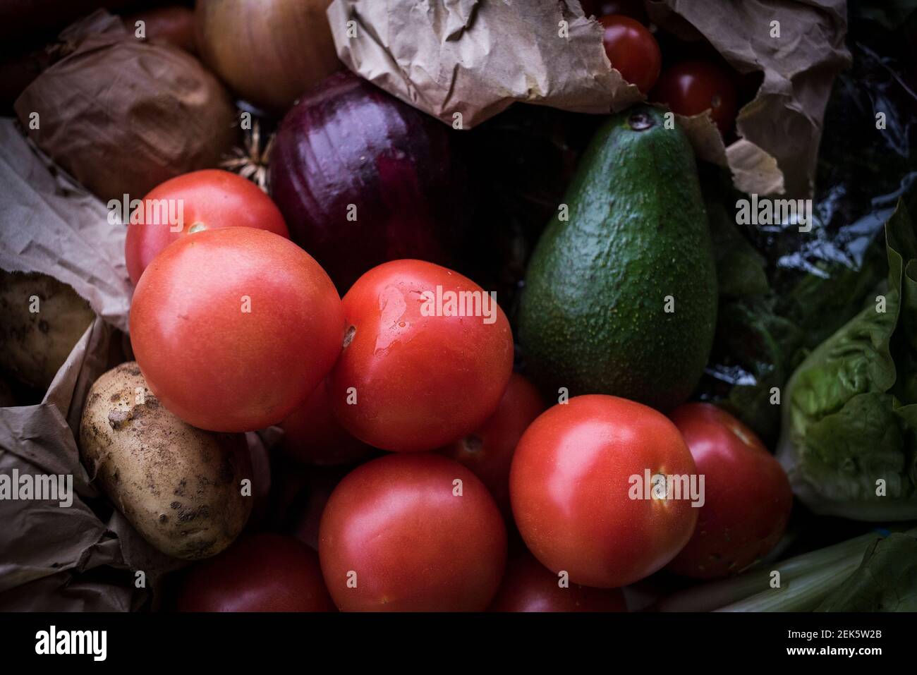 Bio-Obst und Gemüse. Stockfoto
