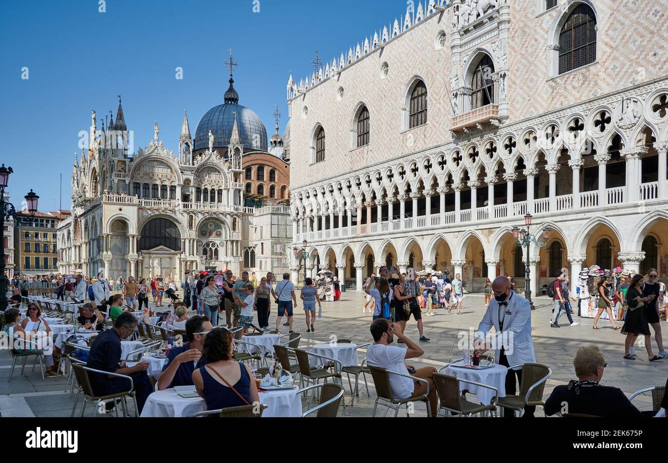 Dogenpalast (Palazzo Ducale) und Piazetta San Marco, Venedig, Venetien, Italien Stockfoto