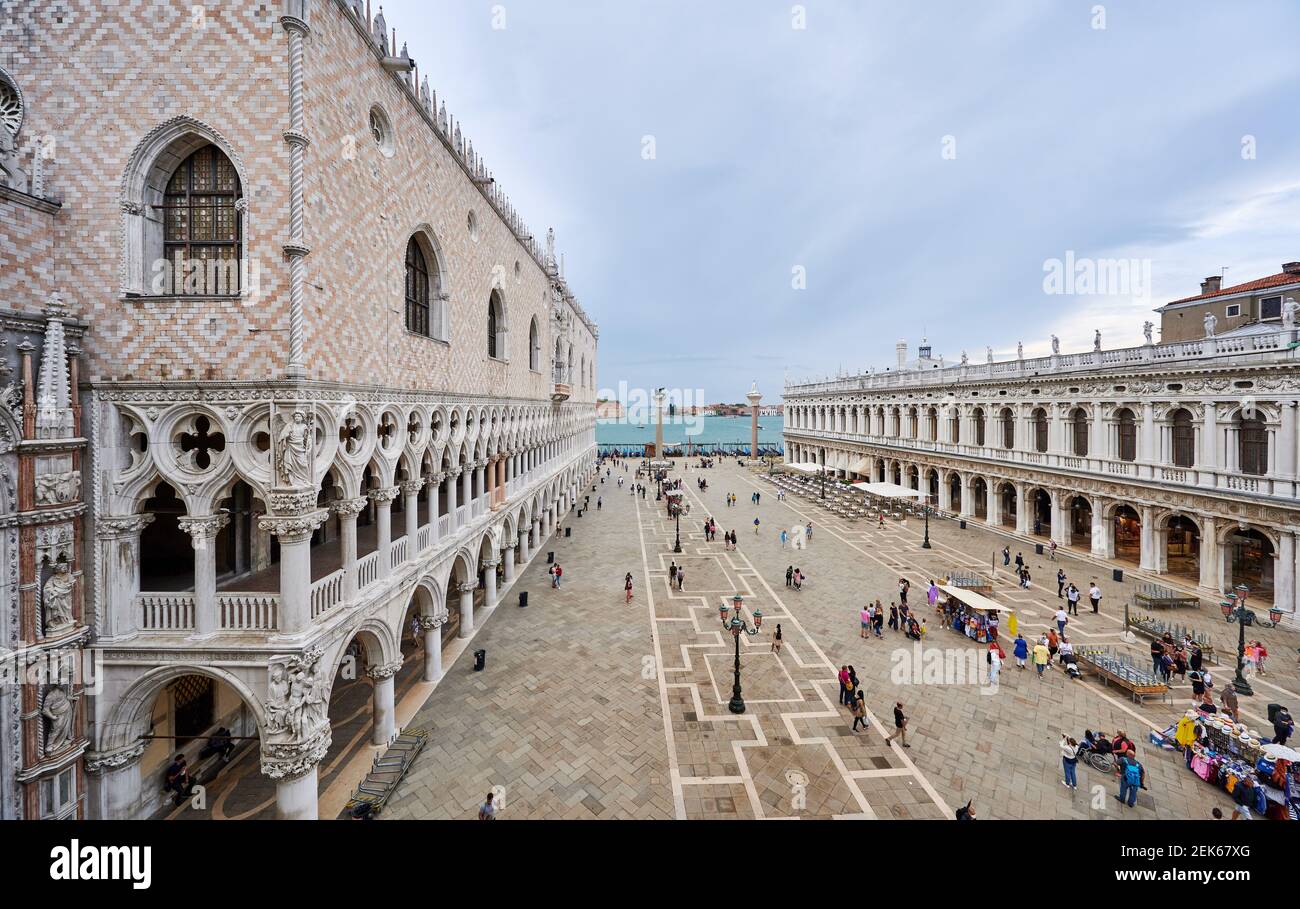 Dogenpalast (Palazzo Ducale) und Piazetta San Marco, Venedig, Venetien, Italien Stockfoto