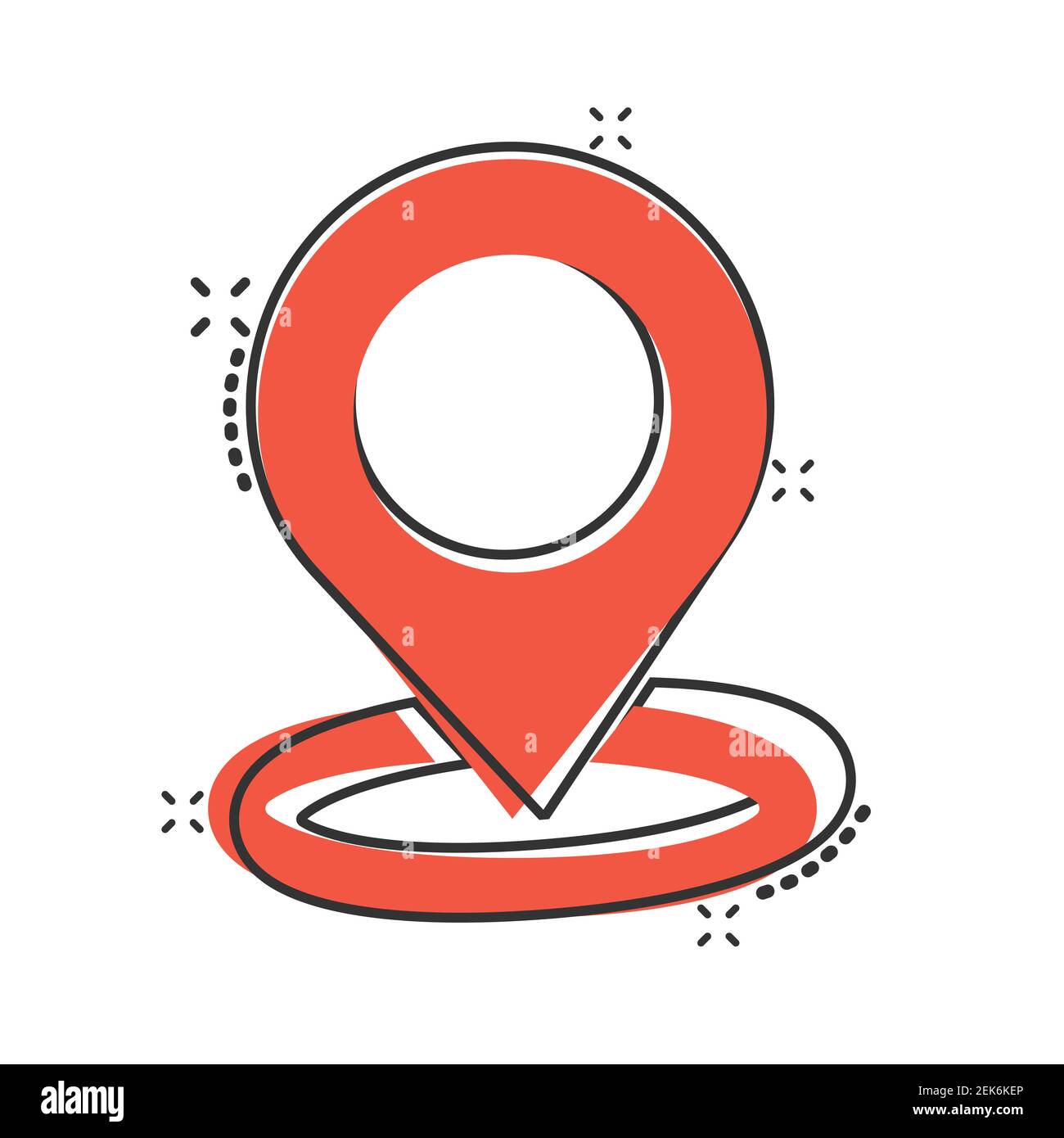 Karte Pin Symbol Im Comic Stil Gps Navigation Cartoon Vektor