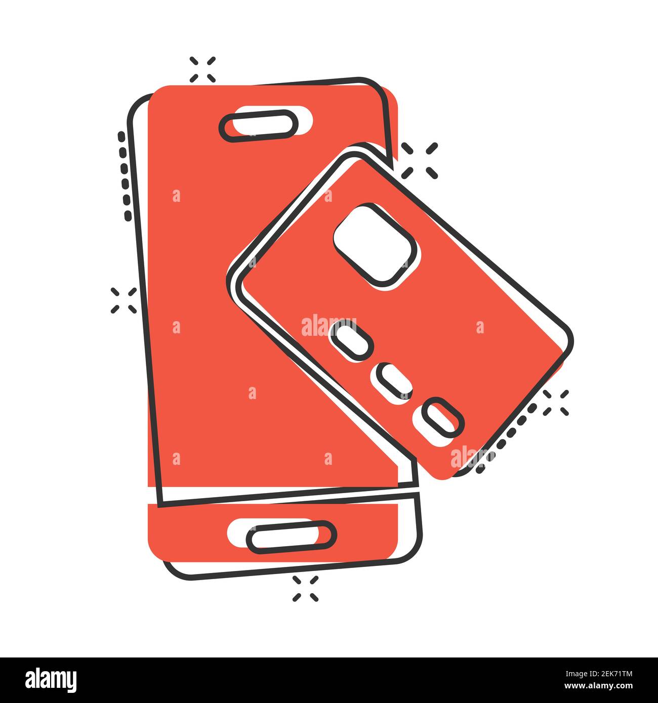 Smartphone-Symbol im Comic-Stil bezahlen. NFC Kreditkarte Cartoon Vektor Illustration auf weißem Hintergrund isoliert. Banksplash Effekt Business concep Stock Vektor