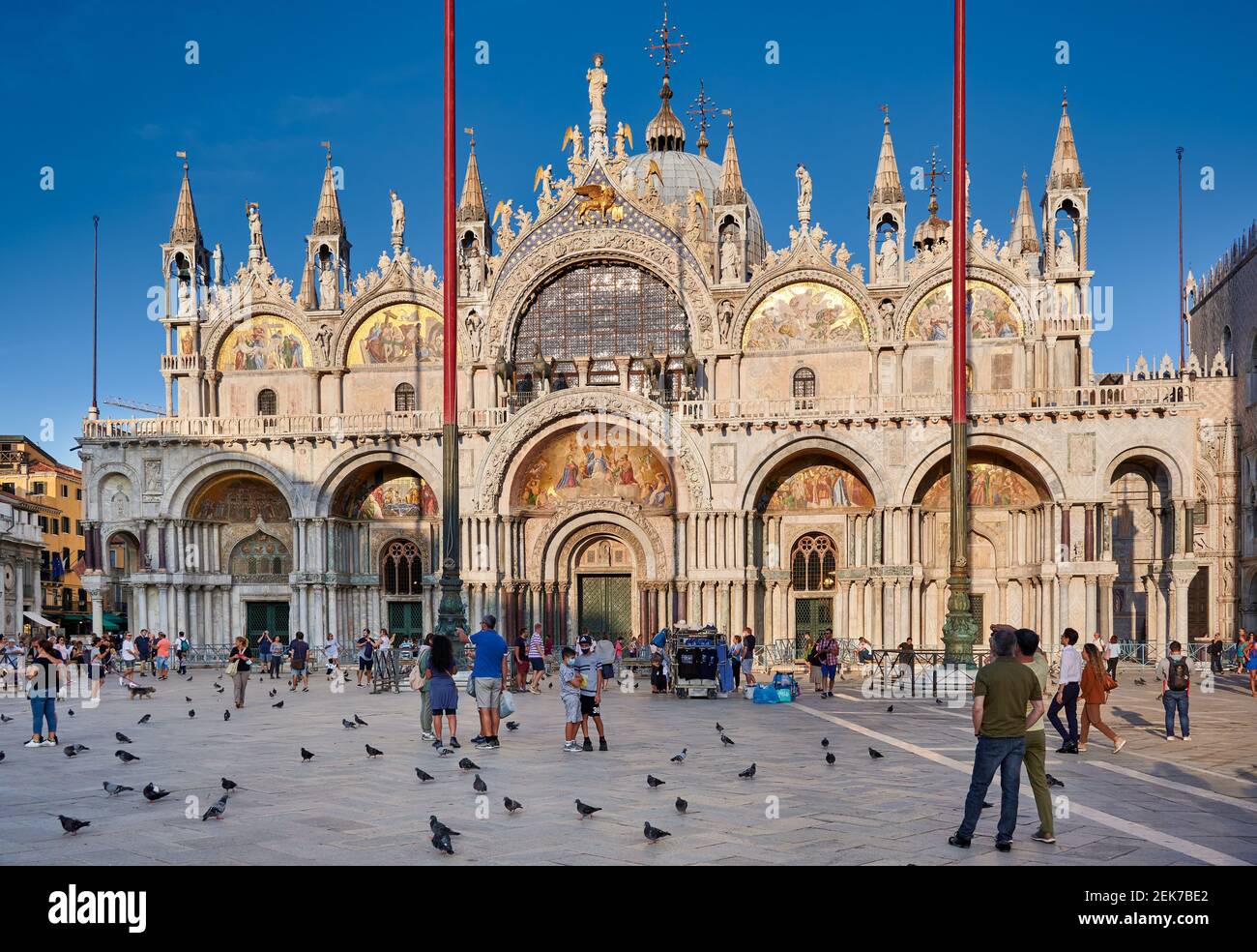 Berühmter Markusdom oder Basilica di San Marco, Venedig, Venetien, Italien Stockfoto