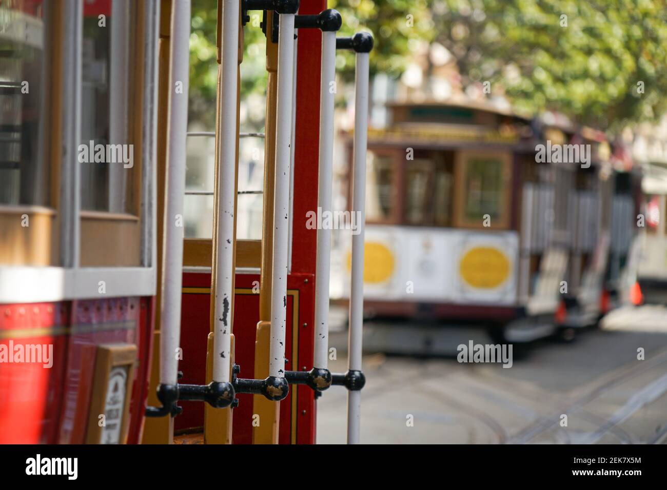 Traditionelle Cable Cars in San Francisco Stockfoto