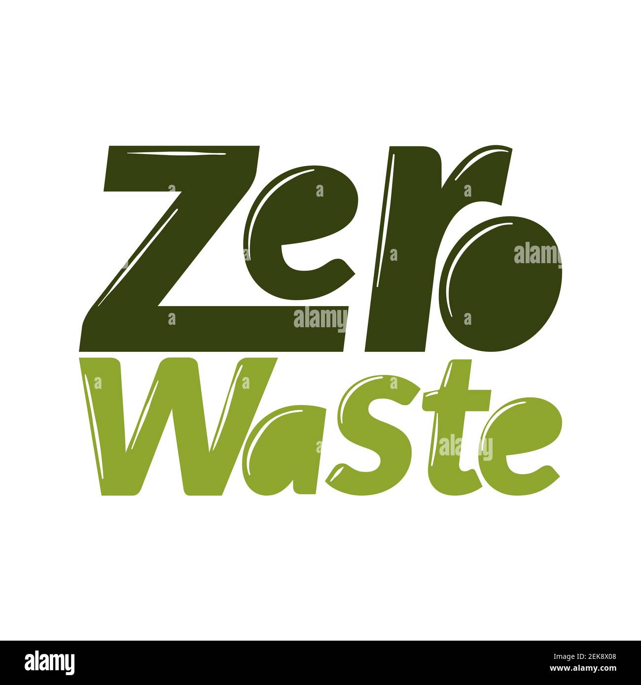 Inspirierender Slogan Zero Waste, für einen umweltfreundlichen Lebensstil. Motivationsschriftzug über nachhaltiges umweltverträgliches Leben. Ökologische Umwelt p Stock Vektor