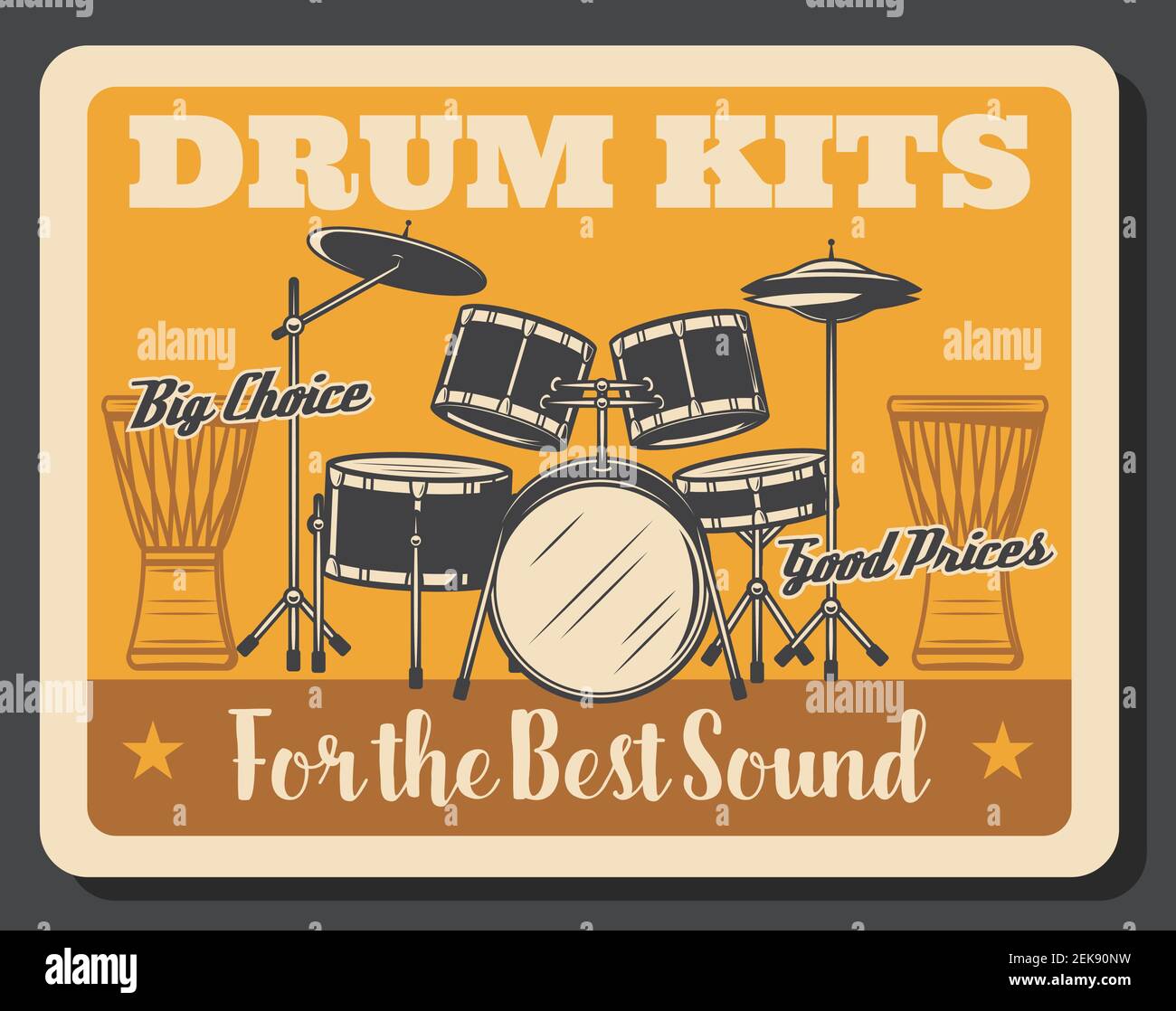 Drum Kit, Rock Musik Schlagzeug Instrument Vektor-Design. Professionelles  Set von Snare und Bass Drums, Boden, Mitte und hohe Toms, Crash und Hit Hut  Becken Stock-Vektorgrafik - Alamy