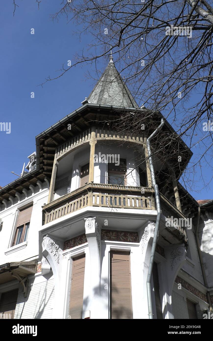 Traditionelle siebenbürgische Architektur in Bukarest, Hauptstadt von Rumänien, 2021 Stockfoto