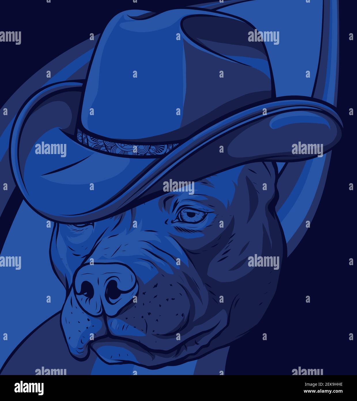 Gangster Pitbull mit Fedora Hut Vektor Illustration Stock Vektor