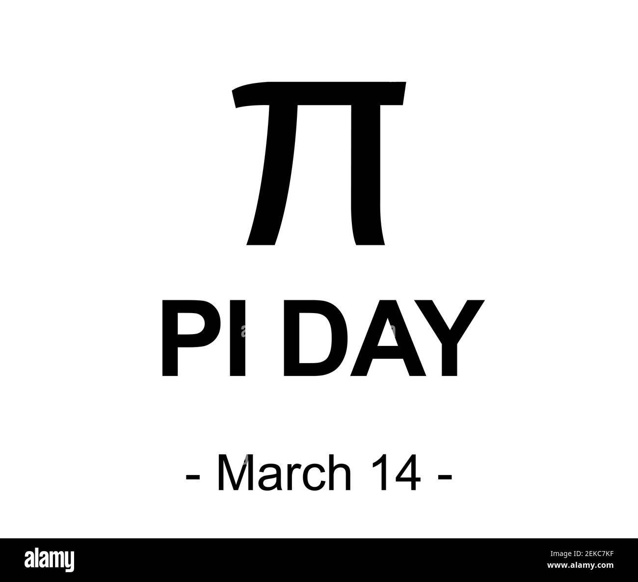 Pi Day Symbol, Schild, Logo (3,14). Design mit Vorhängeschloss. Weißer Hintergrund. Vektorgrafik. März 14. Stockfoto