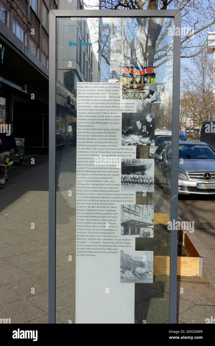 Scala-Gedenktafel in Berlin Stockfoto