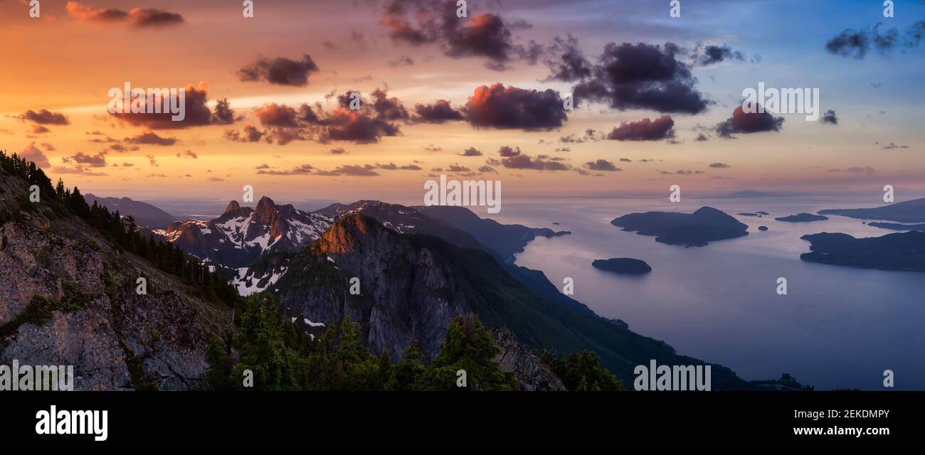 Panoramablick auf Howe Sound Stockfoto