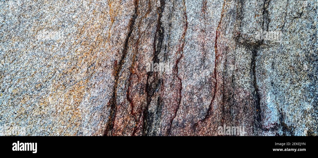 Bunte Flechten auf Felsformation, Alabama Hills, Inyo County, Kalifornien, USA Stockfoto