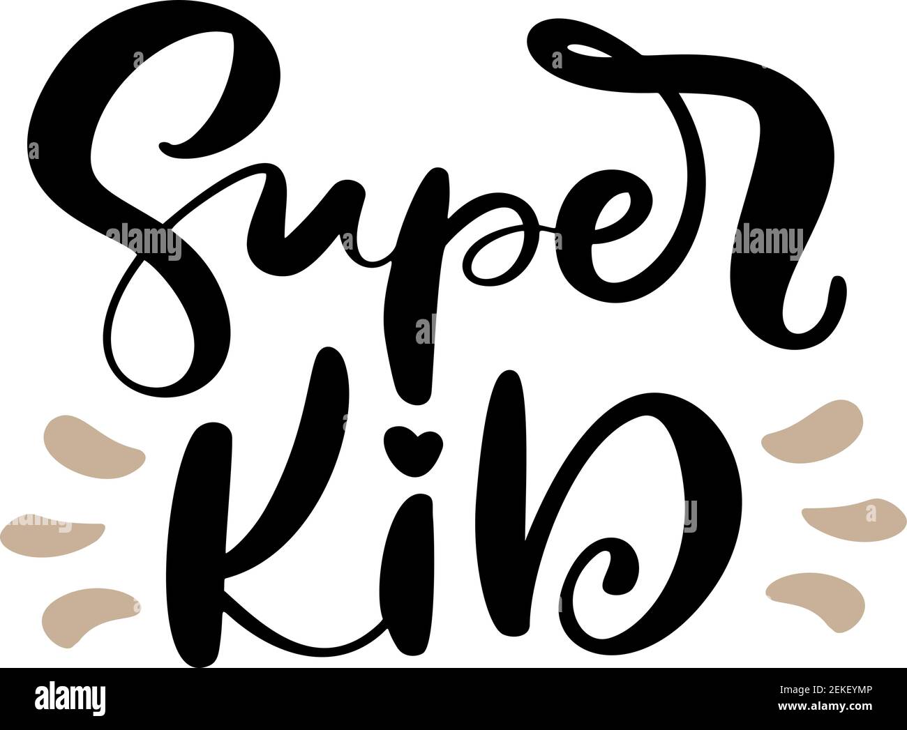 Super Kid Vektor Kalligraphie Schriftzug Text. Handgezeichnete Kinder modernen Zitat und Pinsel Stift Schriftzug isoliert auf weiß. Kinder entwerfen Grußkarten Stock Vektor