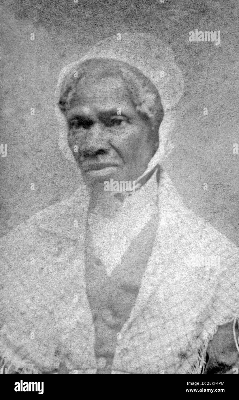 Sojourner Truth, Halbporträt; hotographischer Druck auf carte de visite Mount : Albumen, um 1864 Stockfoto