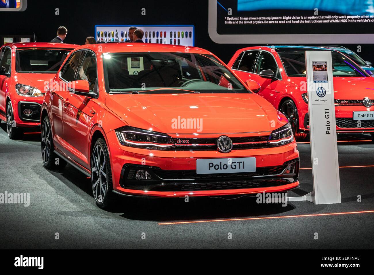 Volkswagen Polo GTI auf dem Brüsseler Autosalon. Belgien - 18. Januar 2019. Stockfoto