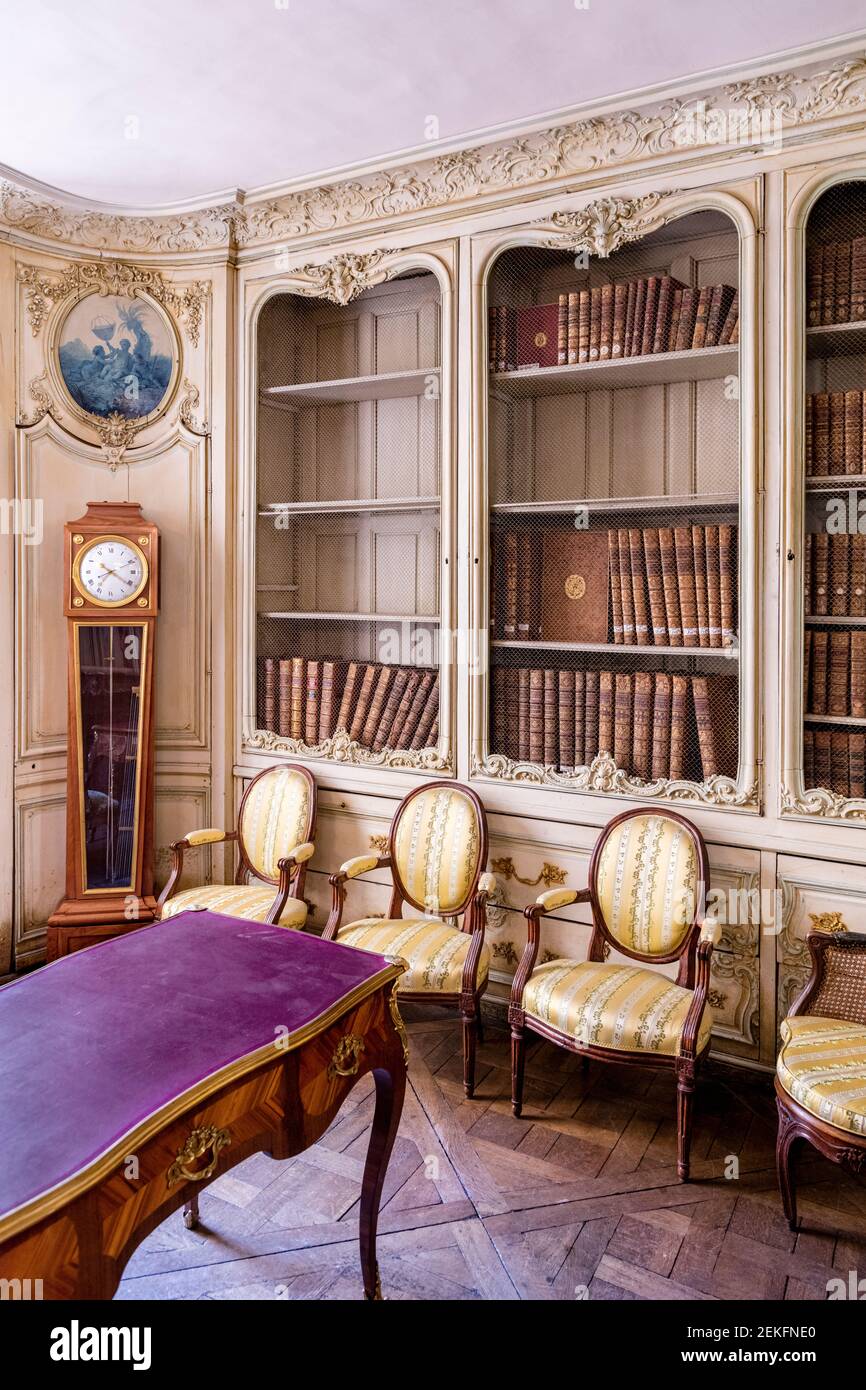 Bibliotheksraum des Hotels de Soubise, Marais, Paris, Frankreich Stockfoto