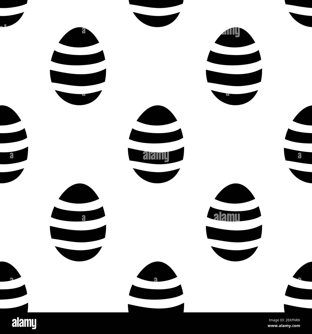 Nahtloses Muster aus handgezeichneten Ostereiern Illustration. Isoliert auf weißem Hintergrund. Stock Vektor